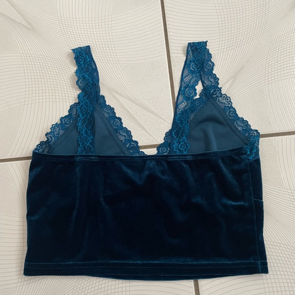 Indigo Blue Cropped Tank Top “Going Out” Shirt | Size S - Picture 4 of 5